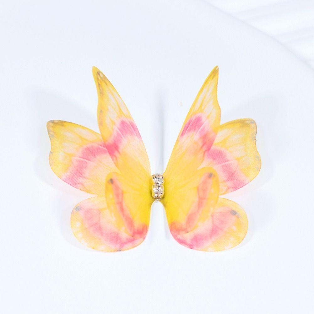 Farbverlauf Chiffon Schmetterling Stickaufnäher Braut Haaraccessoires