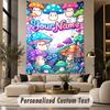 Mushroom Forest (45) Theme Personalized Tapestry Custom Name Text Wall Hanging Tapestry Home Background Decoration