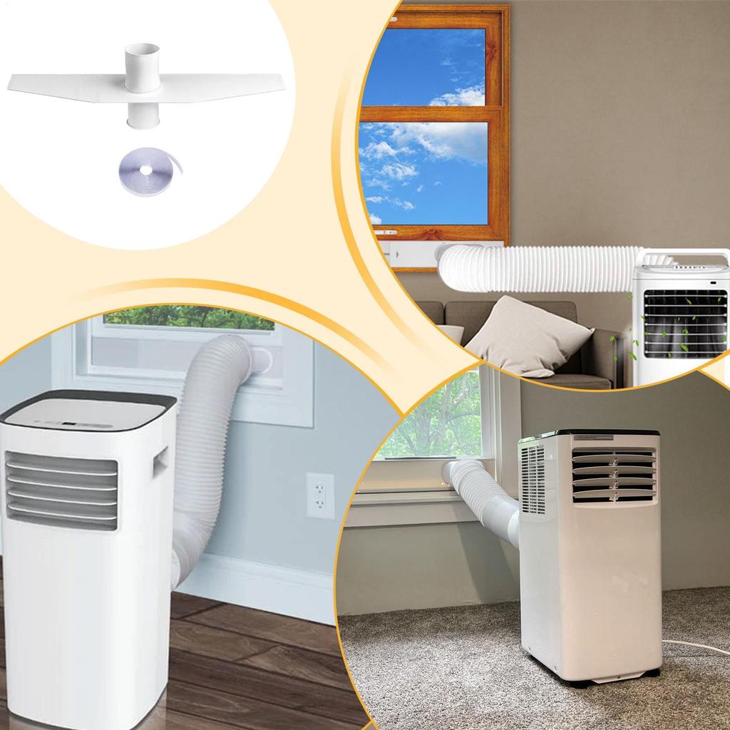 Portable AC Window Vent Kit Waterproof Zipper Opening Insulation Panel Portable AC Unit Window Kit for Indoor Home Kitchen