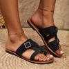2024 Summer Slippers for Women New Outdoor Open Toe Flat Beach Shoes Retro Women's Casual Slides Shoes Plus Size Women Sandals
