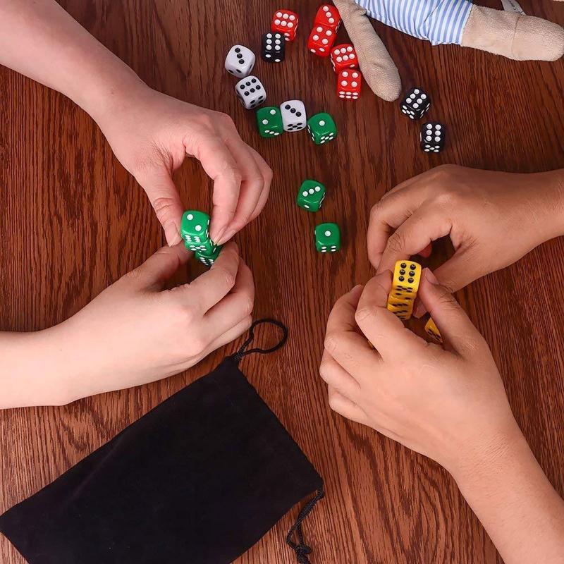 50Pcs 16mm 0.63In Digital Dices Kit 6 Sided Acrylic Dice Children Puzzle Board Game Dices Toy Round Corner KTV Bar Dices