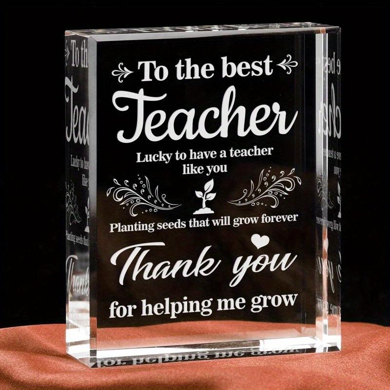 

Engraved Teacher Crystal Plaque - Elegant Appreciation Gift for Educators чистый