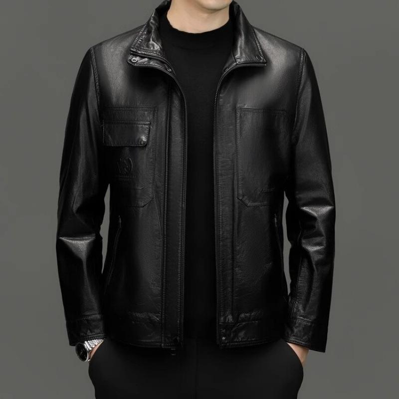Autumn and winter leather leather jacket men's casual large size men's cowhide top leather motorcycle jacket men's