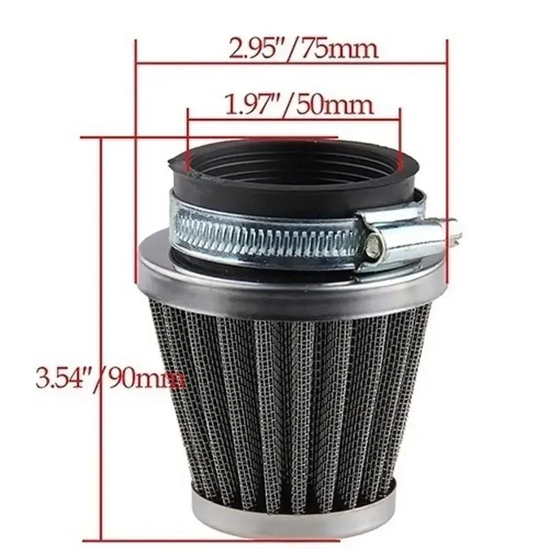 Chic Practical And Safe Motorcycle Accessories Oval Metallic Clamp-on Refit Intake Funnel Air Filter.