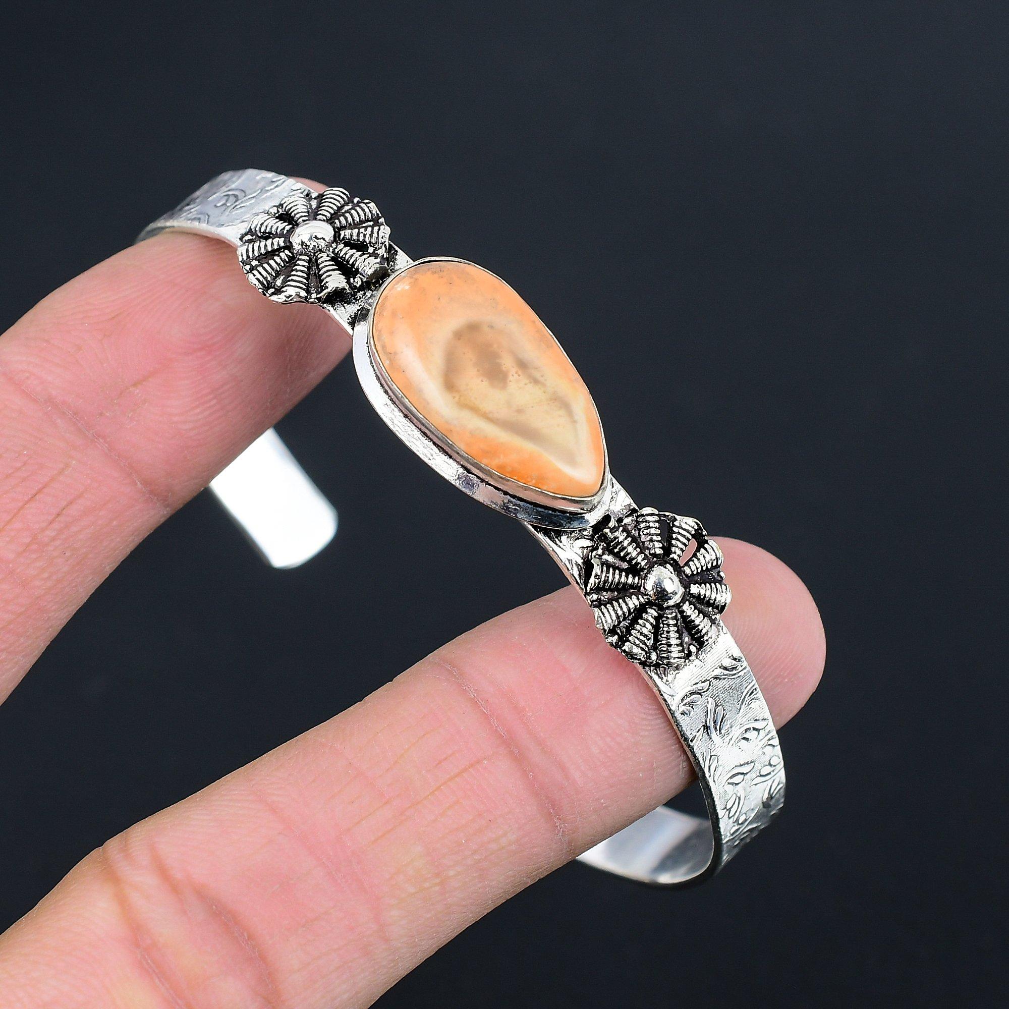 

Натуральный Императорский Яшма Драгоценный камень 925 Стерлинговое Серебро Браслет Регулируемый Для Девочек Adjustable