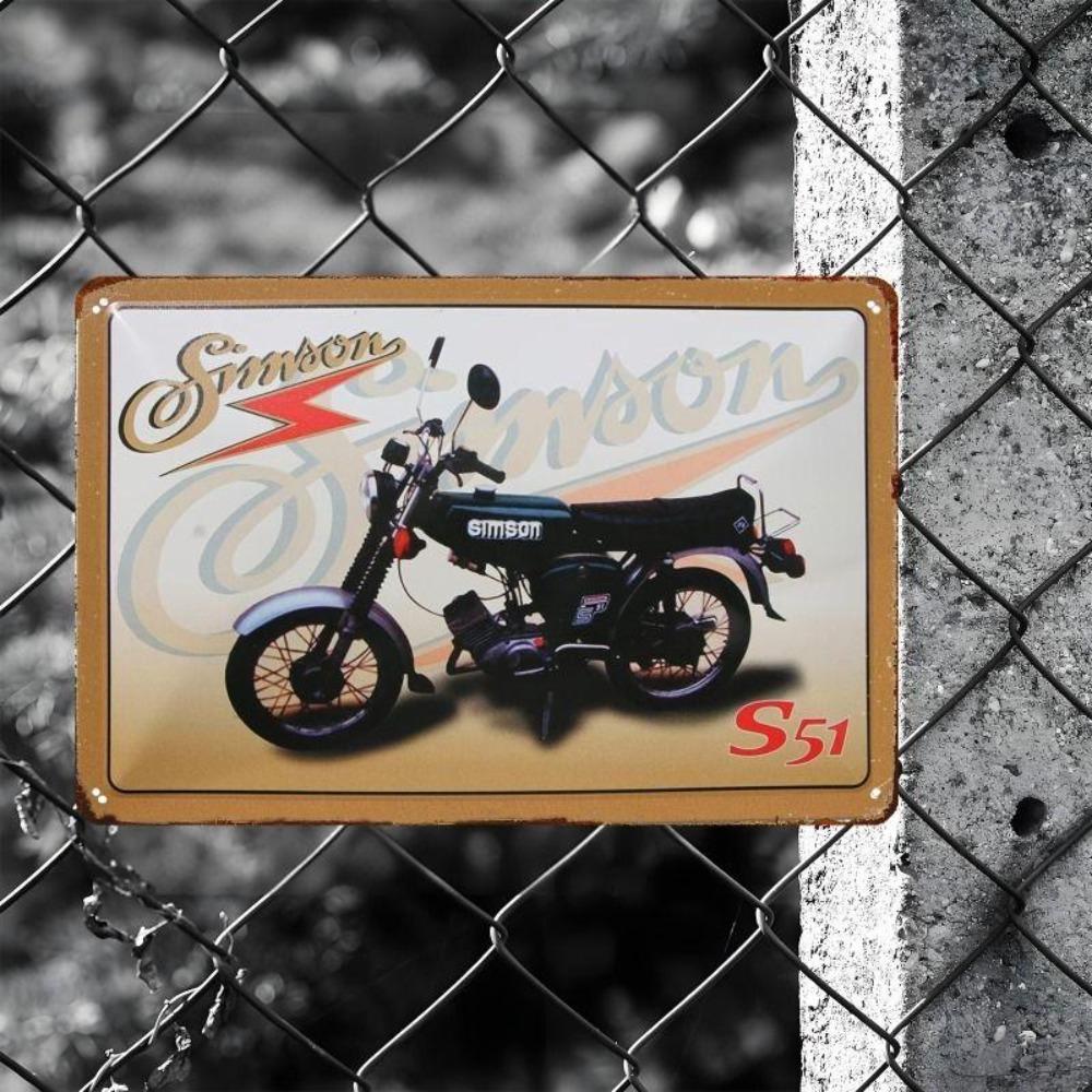 Retro Motorcycle Tin Sign Man Cave Garage Decor 20x30 Cm Metal Poster