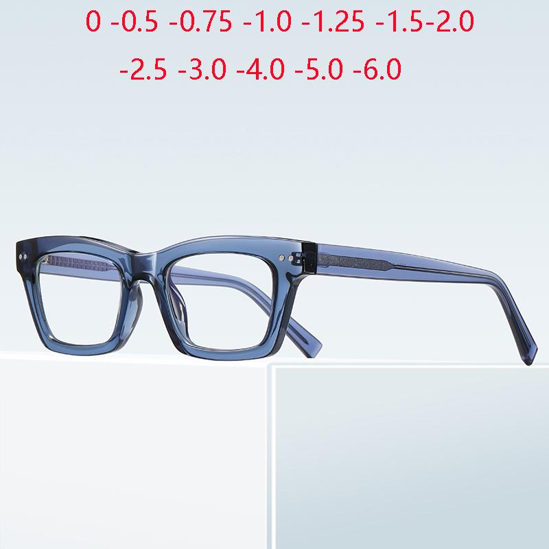 Thick Frame Square Myopia Glasses With Degree Women Men Anti Blue Rays Student Prescription Spectacles 0 -0.5 -0.75 To -6.0