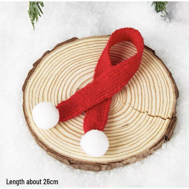 Handmade Red Wool Christmas Hat & Scarf Baking Decoration DIY Accessory