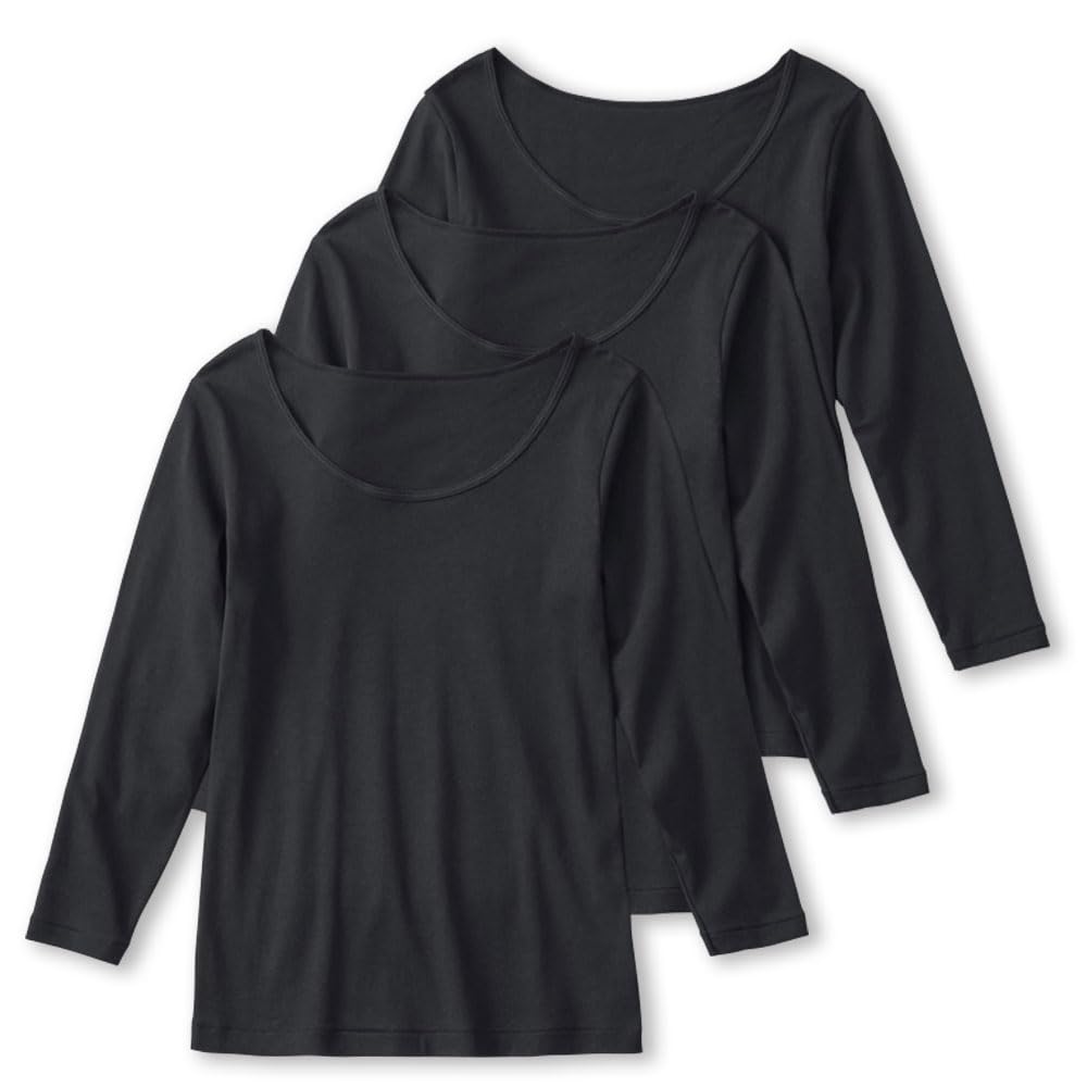 

Long Sleeve Innerwear Set BASIC Cotton Sleeve Innerwear Set Basic GM00463 Black M [Gunze] 3-Piece Skin-Friendly 100% 8/10 Women s чорний