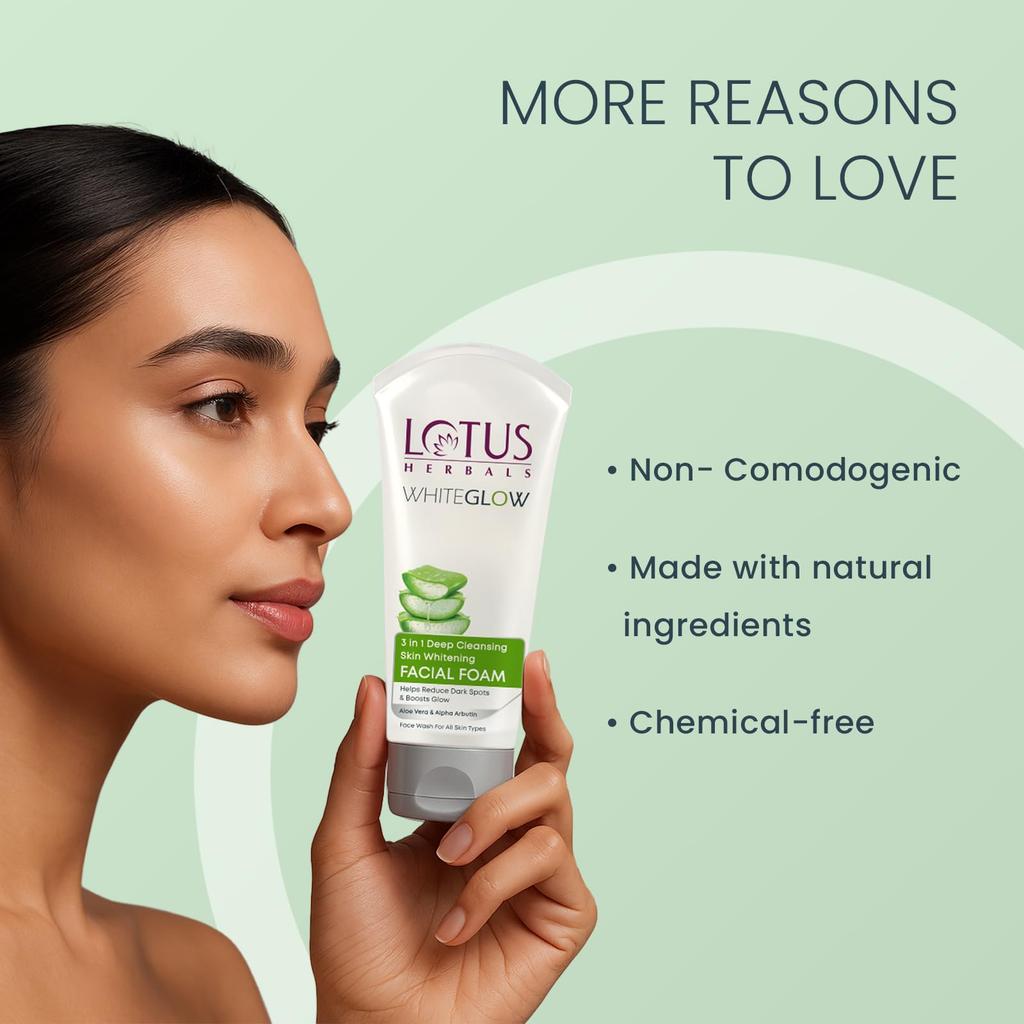 Lotus Herbals Skin Sculpt Serum Body Lotion 200ml+3 In 1 Deep Cleansing Facial Foam | Face Wash for Women 50g