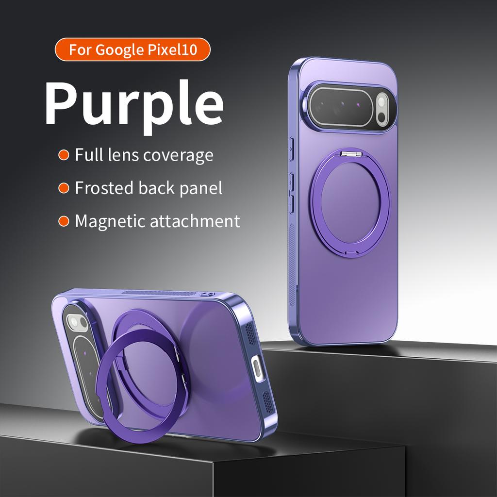 360 Rotating Kickstand Magnetic Electroplating Phone Case For Google Pixel 10 Pro Xl 9A 9 8 8A Shockproof Wear Resistant Cover