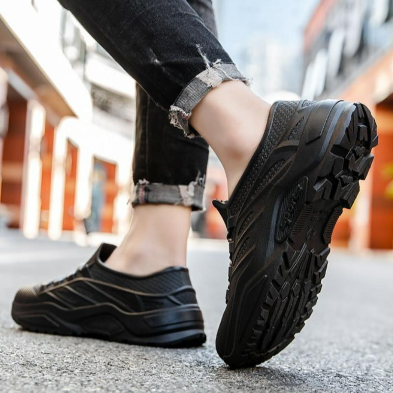 Herren Regenstiefel Niedrige Arbeitsstiefel Modische Flache Wasserdichte Stiefel Rutschfeste Schlupfschuhe Küchenschuhe Outdoor Leichte Fischereistiefel