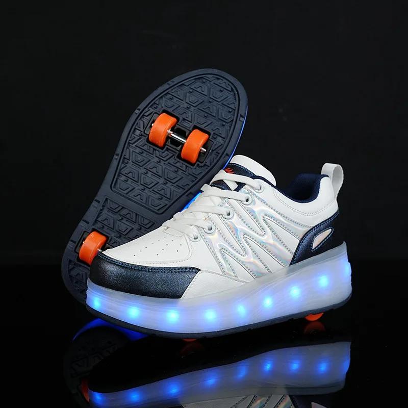 New Children's Roller Skate Shoes Two Wheels Gifts For Kids Boys Girls Sports Sneakers Running Wear-resistant Casual Skateboard