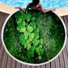 Lucky Clover Round Beach Towels,Soft Lightweight Sand Free Happy St. Patrick's Day Beach Blanket,Spring Botanical Leaves Towel