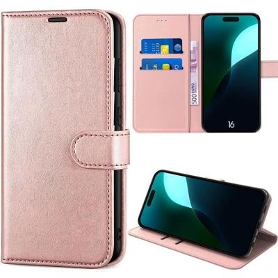 Coque De Protection - E.F.CONNECTION - Pour iPhone 16 - Rose - Antichoc - Synthécuir Souple