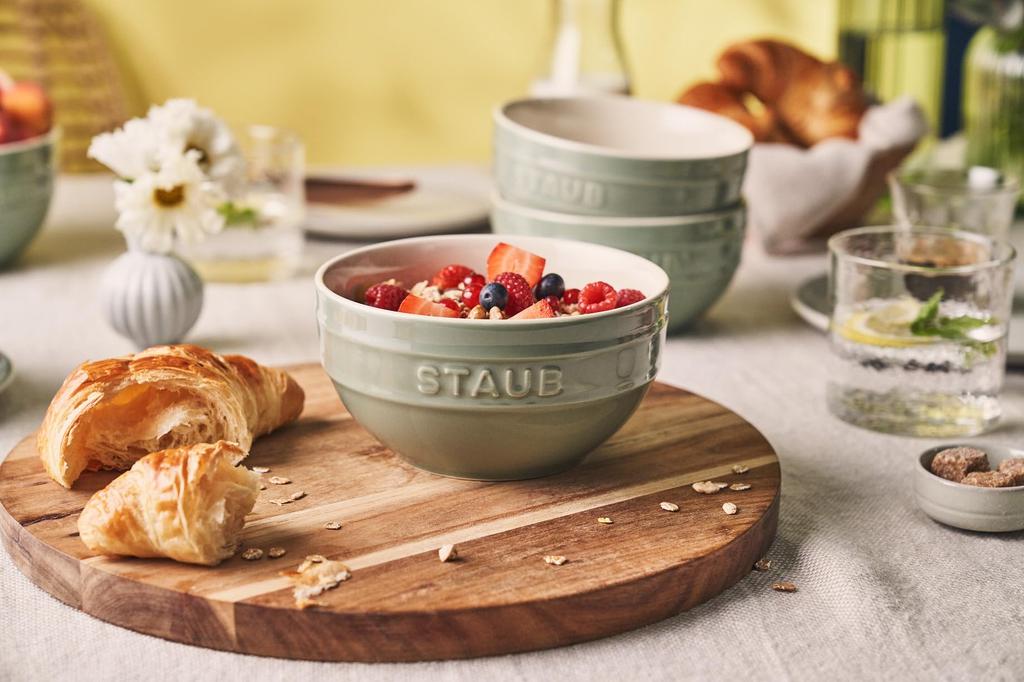 Staub Oven and Microwave Safe Japanese Ceramic Eucalyptus Color Bowl "Bowl, 12cm, Eucalyptus" Ceramic, Heat-Resistant, [Official Product] Z1028-169