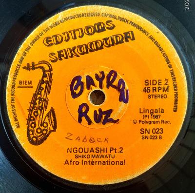 7inch Record AFRO INTERNATIONAL  Ngouashi SN023 EDITIONS SAKUMU 1987 Kenya World Music Used