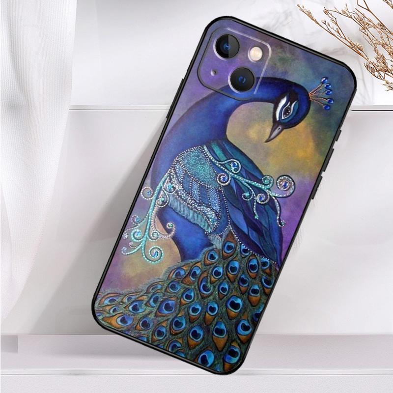 Bird Peacock Feather Shockproof Case For iPhone 17 11 14 15 16 Pro Max Plus 12 13 Mini 16e 17 Air Phone Cover