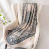 Vintage Printed Silk Wool Scarf 140x140cm Dual-use Shawl Wrap Sun Protection Warmth