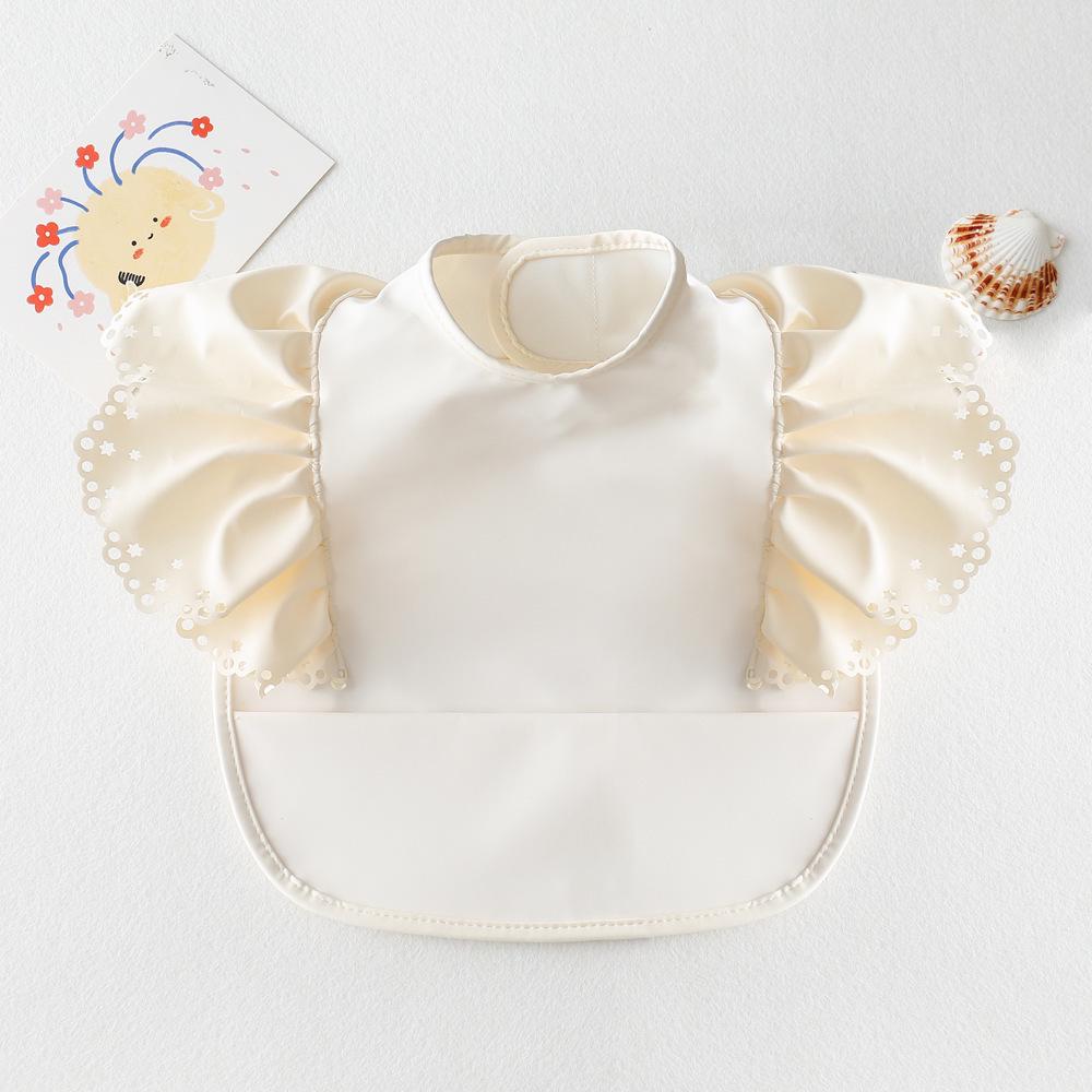 Sleeveless Waterproof Baby Bib with Lace - Reversible Anti-Dirt Feeding Smock