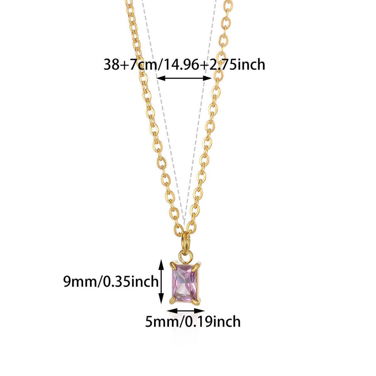 

December Zircon Birthstone Necklace: Women s Trendy Fashion Clavicle Chain for Daily Commute