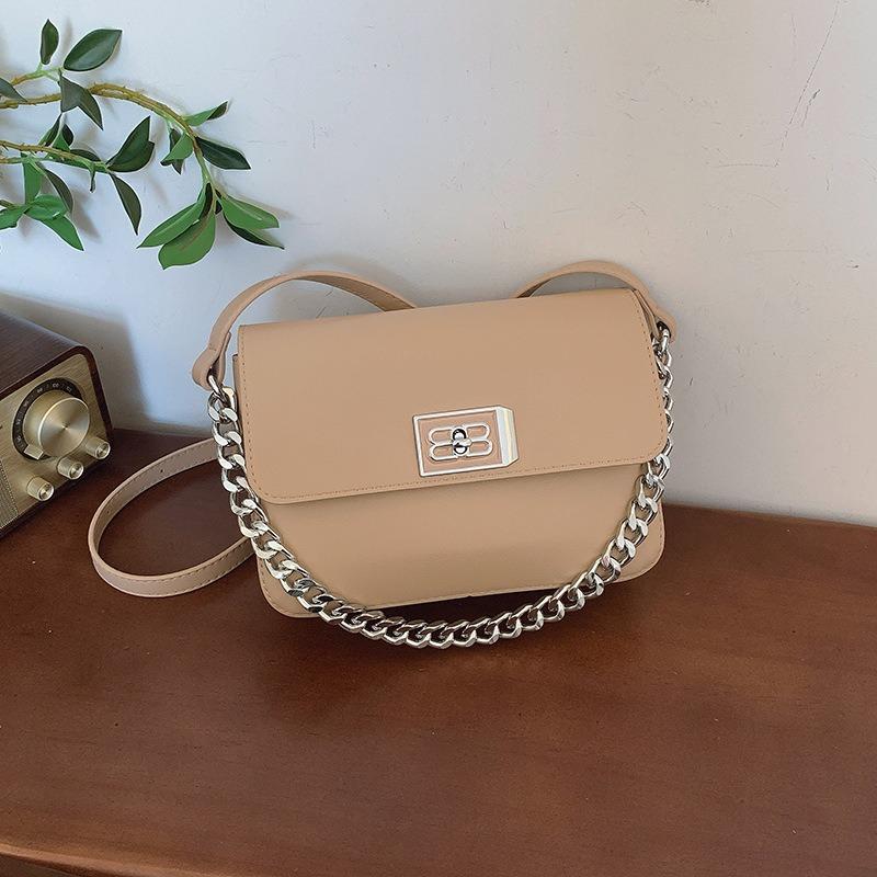 Bolsito cuadrado pequeño de cadena nuevo de principios de primavera, moderno, versátil, de un solo hombro, bandolera