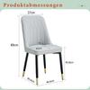 2-Piece Set, Light Gray Dining Chair with PU Leather Back Cushion and Black Metal Legs, Suitable for Scenes Such As Dining Room, Kitchen and Bedroom.
