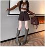 2024 Women's High-Waisted Wide-Leg Wool Shorts: Slimming A-Line Booty Shorts for Autumn/Winter