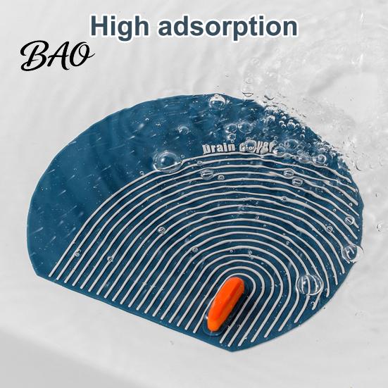 Universal Drain Cover Silicone Floor with Handle, Shower Tub Stopper, Bathroom Sewer Anti-Odor Deodorizing Mat for Kitchen Laundry Room Seal