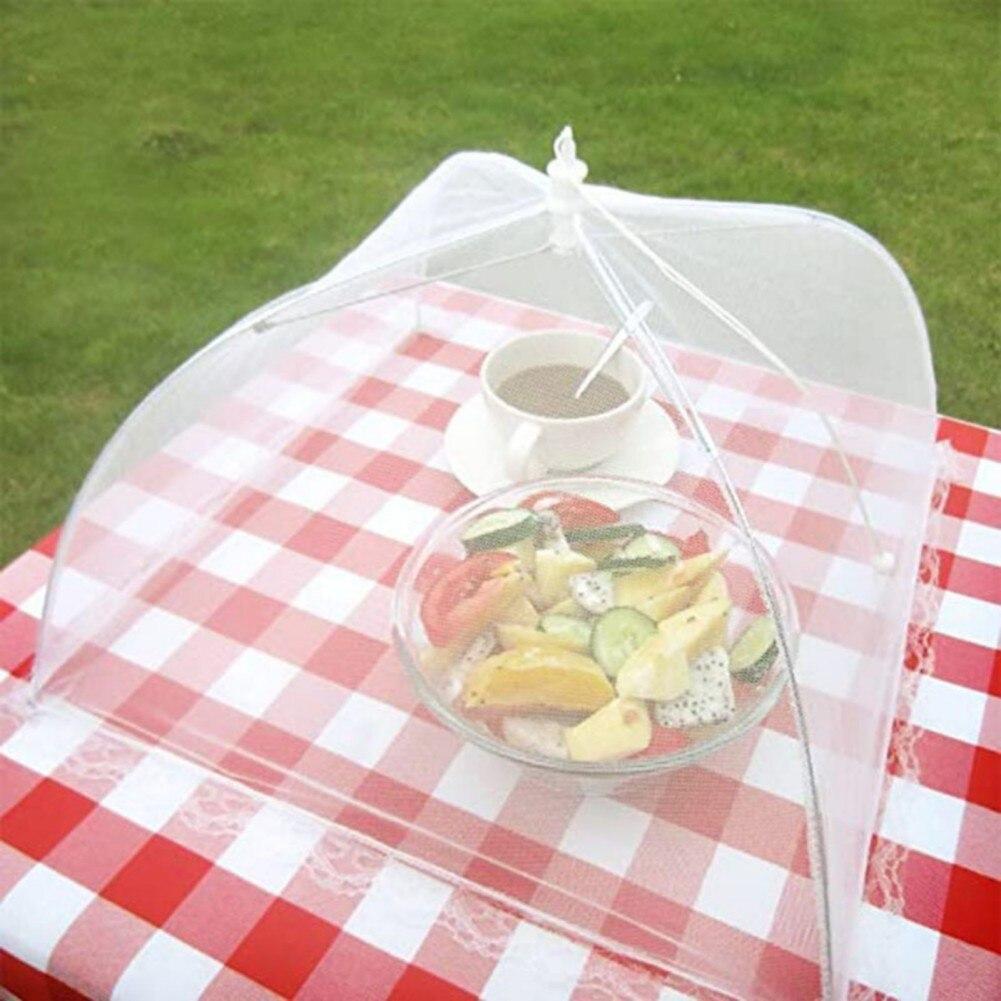Food Cover Net Umbrella Style Anti Mosquito Meal Cover Lace Table Food Protect Cover Folded Mesh Umbrella Kitchen Accessories