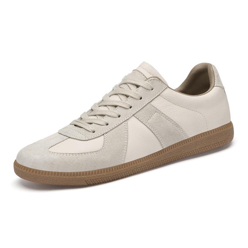 Men s Retro Leather Low-Top Casual Spring Sneakers 43 бежевый