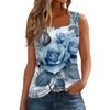 Ärmelloses T-Shirt mit plissiertem, quadratischem Kragen für Damen
