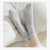 5 Pairs Solid Color Cotton Socks Medium Tube Knitted Loose Long Soft Spring Autumn Crew Casual Sock Black White Breathable Women Socks