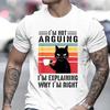 Funny Cat Coffee Tshirts Black Cat I’m Not Arguing Graphic T Shirts Oversize T-shirt Fashion Harajuku T-shirts Men Brand T-shirt