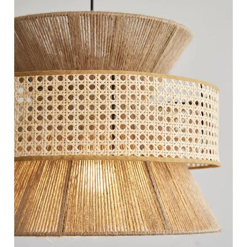 Vintage Wabi Sabi Handmade Hemp Rope Chandelier B&B Restaurant Bar Cafe Dining Room Pendant Lights Hanging Lamp Fixture