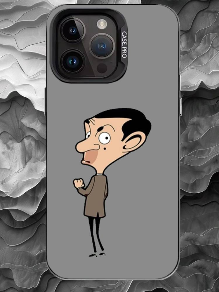 M-Mr. Bean Phone Case For iPhone 17 16 15 14 13 12 11 Pro Max Plus Silver Matte Black Cover