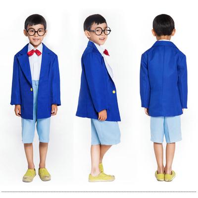 Anime Dedektif Conan Cosplay Kostüm Ceket gömlek kravat şort Takımlar Edogawa Konan Yetişkin kawaii Çocuk Okul Üniforması Takımları Erkekler Kadınlar Cadılar Bayramı İçin