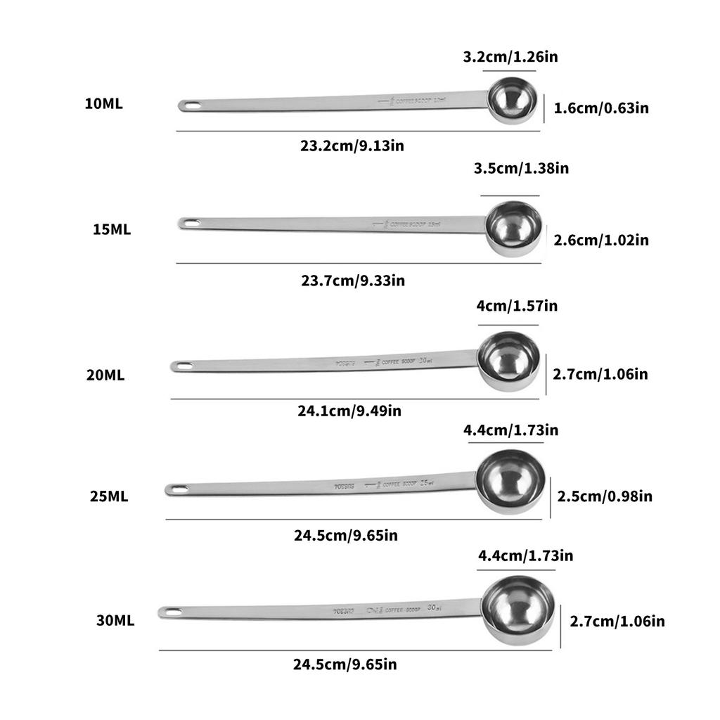 304Stainless Steel Coffee Spoon with Long Handle Teaspoon Metal Stirring Spoon Perfect for Home and Professional Use