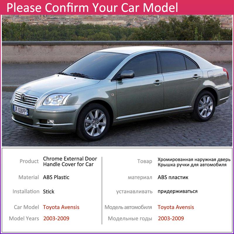Pro Toyota Avensis T250 T25 2003~2009 Chromový kryt kliky dveří Autopříslušenství Samolepky Sada ozdobných prvků 2004 2005 2006 2007 2008