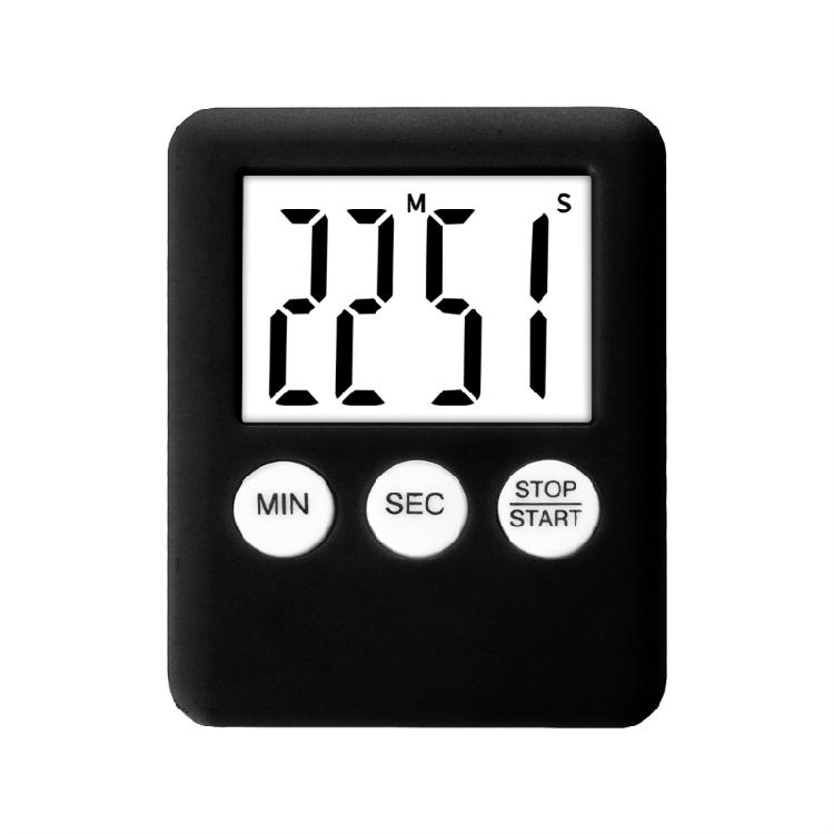 Цифровой ЖК-дисплей Кухонный таймер Квадратный кухонный будильник с обратным отсчетом Секундомер чёрный