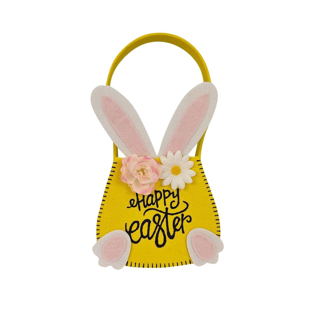 Easter Tote Bag Basket Bunny Decoration Storage Bag, Easter Bunny Basket Reusable Shopping Bag