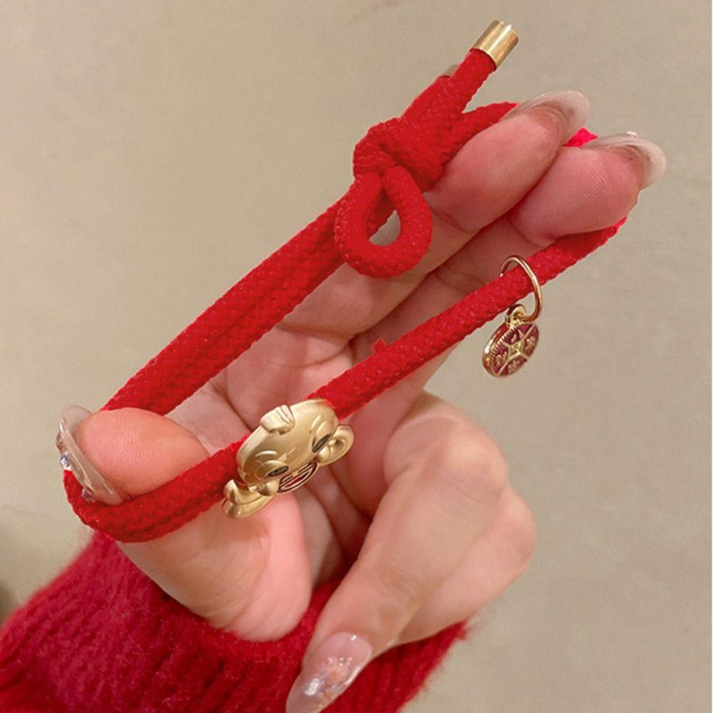 Zinc Zinc Alloy Snake Year Hair Ring Rhinestone Chinese Style Bracelet Fashion New Year Hair Rope Festival