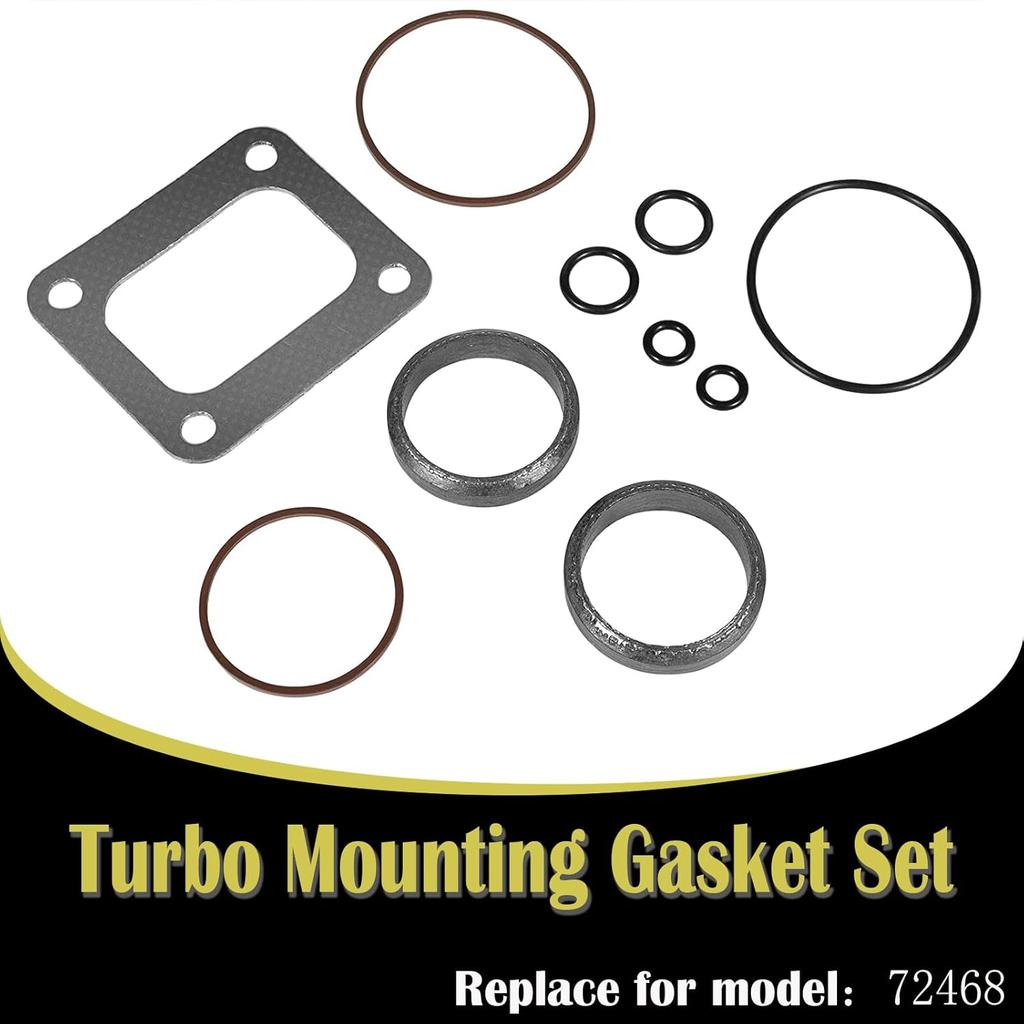 För Ford 1994-2003 7.3L Powerstroke Diesel 72468 Turbo Monteringspackningssats & Turbo Sockel O-ringstätningar F4TZ-6N653-A F4TZ-6N653-B