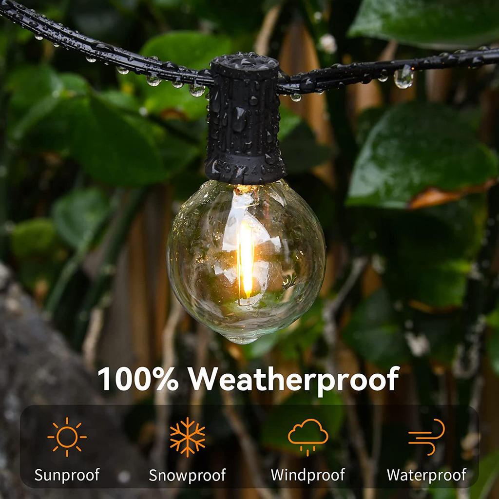 G40 Outdoor Waterproof LED Bulb String Lights - Courtyard, Wedding & Holiday Fairy Atmosphere Lights