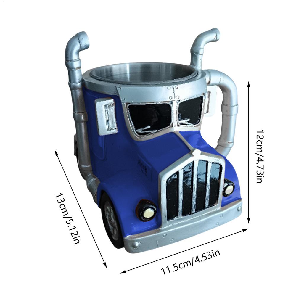 Cană de cafea cu design creativ de camion, semiremorcă, ceașcă de apă, birou acasă, desktop, bucătărie, camion semi, ceașcă pentru băuturi reci și calde, ornamente