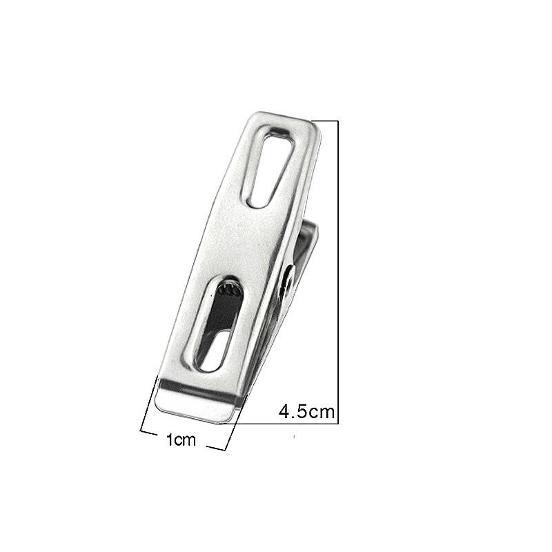 20pcs Stainless Steel Flat Mouth Clothespins, Binder Clips, Drying Hanger, Metal Clip Set, Metal Clothes Clips For Clothes Sock
