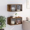 Wall Cabinets with Glass Doors 2 Pcs. Smoked Oak 68.5 X 37 X 35 Cm