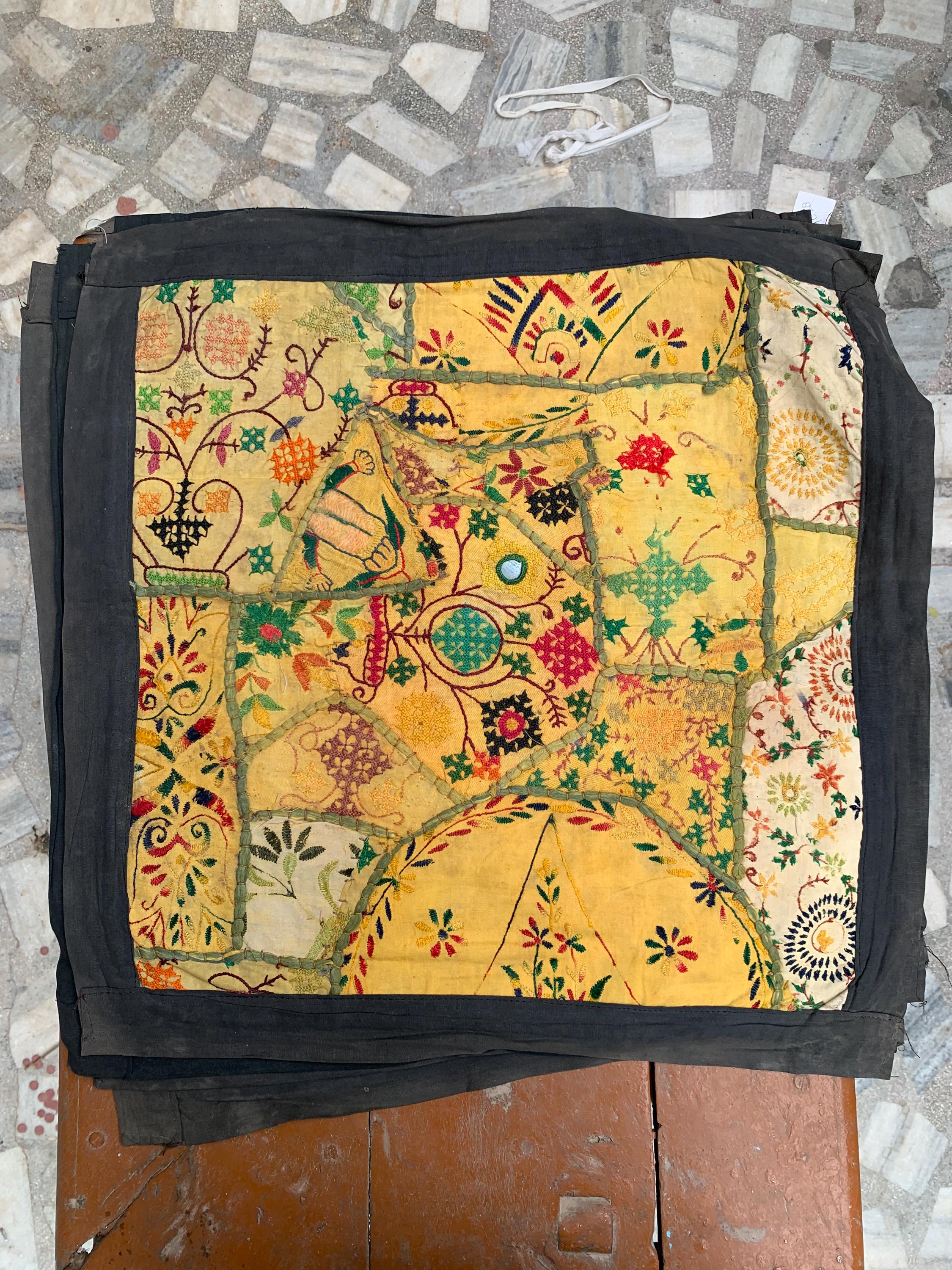 

Hand Embroidered Cotton Pillow Cover: Bohemian Cushion, 40 80X 50