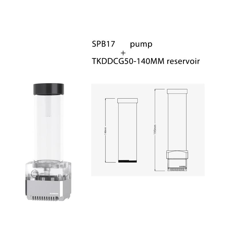 Barrow 17W RGB Pump/Reservoir Comb DDC PWM Pump+195mm 245mm/295mm Reservoir for Water Cooling System Temperature Sensor Black Silver 195mm length