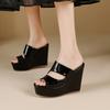 Women's Extreme High Heel Platform Sandals, Wedge Sole Waterproof Outdoor Slides, Fashion Wholesale Summer Slippers In Stock